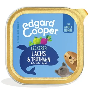 Sparpaket 22 x 150 g Edgard & Cooper Adult Lachs & Truthahn Hunde Nassfutter Highlight